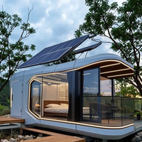 Maison à capsules écologiques d'extérieur en acier moderne Capsule de luxe Space Capsule Hotel avec système solaire Installation rapide