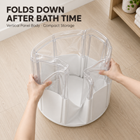 Baignoire pliable pour enfants avec barres de soutien verticales, coque en tissu Oxford et revêtement en PVC pour bains profonds et programmes de marque privée