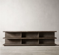 Table console large modulaire RH Cloud, armoire de rangement en bois massif avec étagères ouvertes, meuble TV moderne pour salon