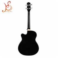 Guitare basse acoustique électrique sans frettes à 4 cordes, design cutaway