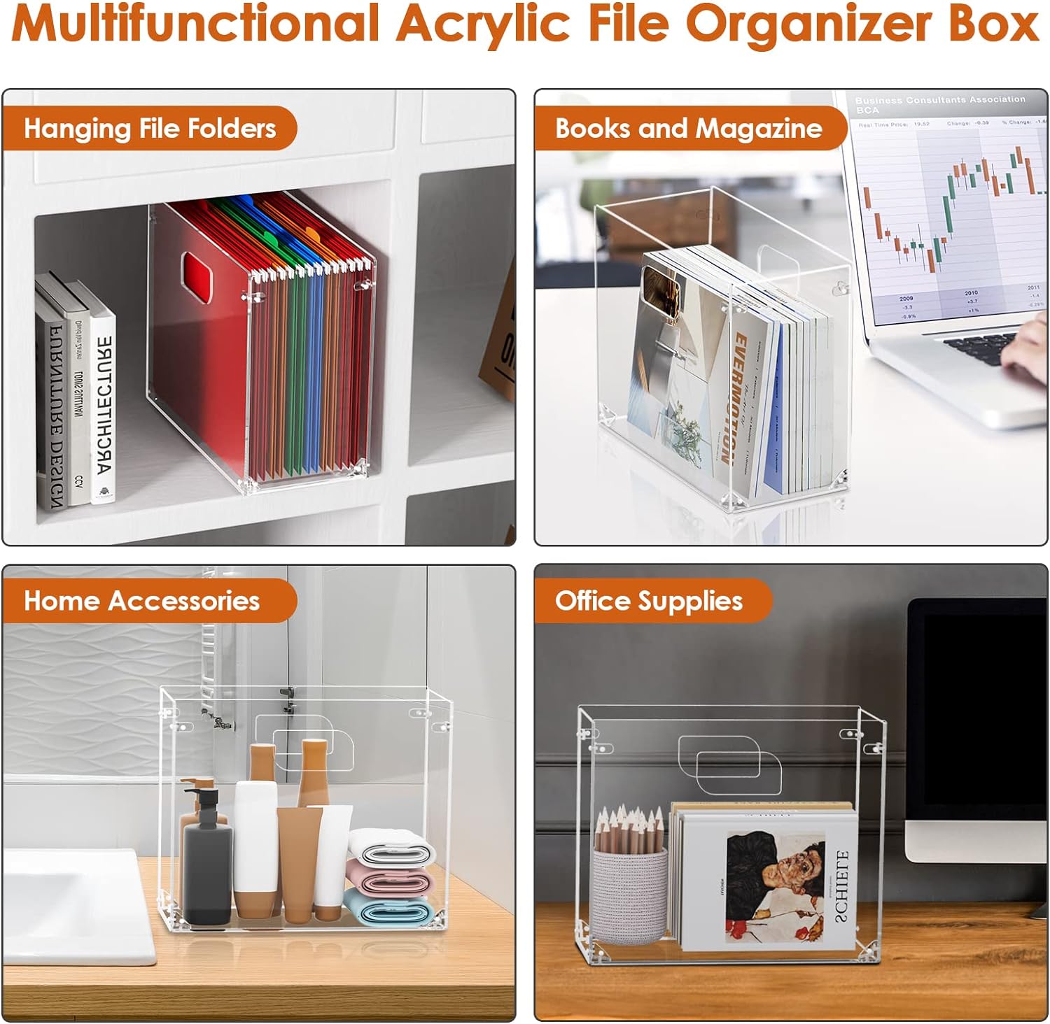 Acrylic Desktop File Organizer - Modern & Customizable
