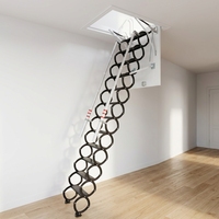 Échelle de grenier télescopique rétractable en métal, escalier pliant avec capacité de 300 kg pour usage intérieur