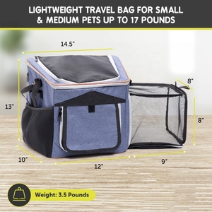 Sac à dos extensible 6 en 1 pour animaux de compagnie, <span class=keywords><strong>panier</strong></span> de vélo pliable pour <span class=keywords><strong>chien</strong></span> avec matériaux en <span class=keywords><strong>plastique</strong></span> Oxford, sac à bandoulière pour siège de voiture pour <span class=keywords><strong>chien</strong></span> - Product Image 2
