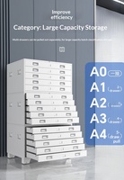 Armoire de classement à 5 tiroirs en acier épaissi avec serrure à clé pour le stockage de données d'ingénierie et de dessins A0/A1 – Design moderne