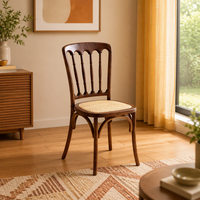 Chaise de banquet empilable en bois massif MULIGNA de haute qualité pour événements extérieurs, hôtels et repas à domicile
