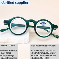 Lunettes de lecture sur mesure anti-lumière bleue prêtes à être expédiées, pour le télétravail, anti-fatigue, petites et rondes +1.25 +2.50