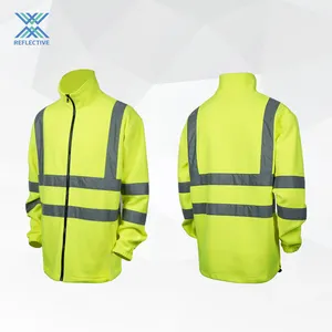 Lx Hot Sale Hi-Vis Reflecterende Fleece Jas Hoge Zichtbaarheid Veiligheidsjas Voor Heren