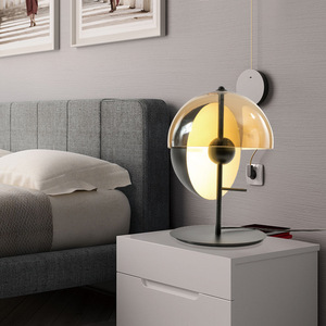 Nordic Art Creative Designer <b>Table</b> Lamp Personalized Hemispherical <b>Bedside</b> Lamp for Living Room Bedroom Oval Shade AC Power - Product Image 1