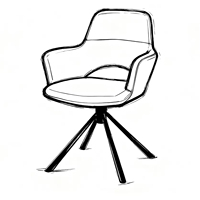 Base de chaise de salle à manger populaire en métal noir laqué, design moderne, avec plateau supérieur rotatif et 4 pieds réglables en hauteur