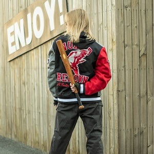 <span class=keywords><strong>Giacca</strong></span> Baseball <span class=keywords><strong>Senza</strong></span> Colletto per <span class=keywords><strong>Uomo</strong></span> in 100% Poliestere con Ricamo e Motivo a Lettere, Stile High Street - Product Image 4