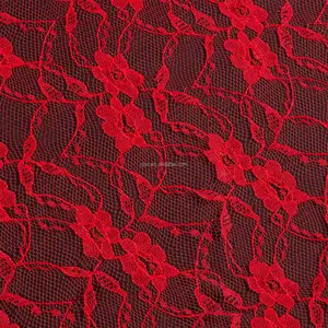 Hot Selling gestrickte atmungsaktive Mesh Stoff Französisch rot sexy Spitze Stoff für Frauen Kleid Rock Gaze