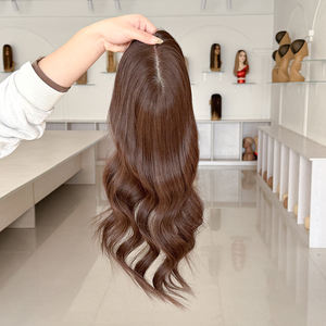 Topper de cheveux humains 100% alignés sur les cuticules pour femme, base mono 5*6, mono top. # Couleur 1C pour femme blanche - Product Image 6