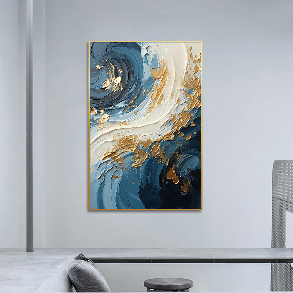 Guanjun, 40*60 см, оригинальная L-образная рамка, Картина на холсте, современная абстрактная морская волна, морская живопись