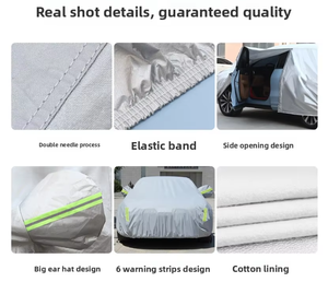 DuPont Oxford Housse de voiture complète doublée de polaire imperméable à l'isolation thermique Protection solaire Pare-<span class=keywords><strong>soleil</strong></span> de voiture pliable universel toutes saisons - Product Image 5
