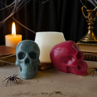 J10-208 Halloween crâne aromathérapie bougie moule bricolage Rose fleur crâne Silicone moules pour savon et gâteau goutte à goutte colle inclus