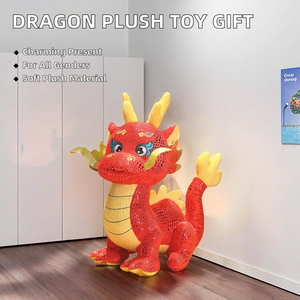 Dragón bebé Zodiaco Rojo Dorado dragón mascota Reunión Anual muñeco <span class=keywords><strong>de</strong></span> trapo juguete dinosaurio <span class=keywords><strong>de</strong></span> peluche PP relleno <span class=keywords><strong>de</strong></span> algodón <span class=keywords><strong>para</strong></span> ocasiones <span class=keywords><strong>de</strong></span> boda - Product Image 2