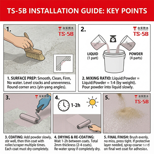 Émulsion d'étanchéité polymère-ciment JS TS-5B à application facile, faible coût avec poudre de ciment ordinaire - Product Image 3