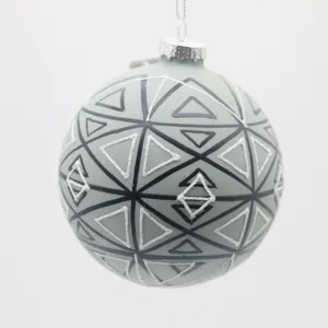 新设计8厘米 * 8厘米中国供应商白色玻璃球圣诞挂球