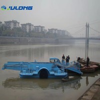 Récolteuse de mauvaises herbes flottante à grande vitesse avec profondeur de coupe réglable pour l'entretien de la rivière pour le nettoyage des lacs