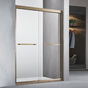 Deux portes de douche fixes <span class=keywords><strong>et</strong></span> coulissantes sans cadre, préfabriquées complètes, salle de bain, écran de douche pliant, verre trempé - Product Image 3