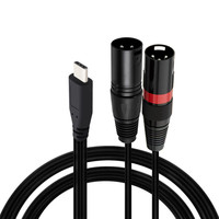 Cable Adaptador USB C a Doble XLR Macho con Blindaje Trenzado y Revestimiento de PVC de 1m de Longitud para Smartphones/Laptops