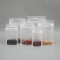 Sacs d'emballage en film transparent givré, scellables à l'eau bouillante, pour aliments, bonbons, noix, bijoux, cadeaux, avec soufflet latéral et fermeture éclair
