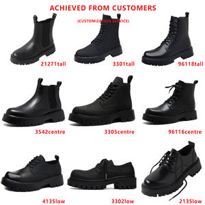 Bottes <span class=keywords><strong>Chelsea</strong></span> à jambe noire pour homme, style britannique, mi-haut, nouvelle belle moto - Product Image 4