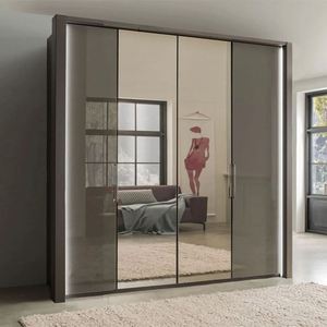 ตู้เสื้อผ้าดีไซน์ทันสมัยแบบบานเลื่อนพร้อมกระจกสำหรับห้องนอน  ลดราคาพิเศษ - Product Image 1