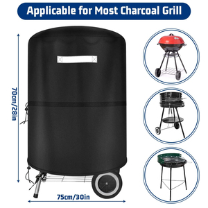 Housse de protection <span class=keywords><strong>ronde</strong></span> imperméable pour <span class=keywords><strong>barbecue</strong></span> au charbon de bois avec cordon de serrage et boucle de rangement, pour <span class=keywords><strong>barbecue</strong></span> extérieur <span class=keywords><strong>Weber</strong></span> Master - Product Image 2