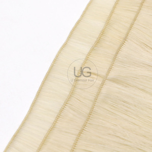 यू ग्लैमर हॉट सेलिंग ब्राउन हाइलाइट रंग असली डबल खींची कुंवारी बालों को सीधे हाथ से बंधे हुए बाल - Product Image 4