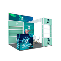 Stand d'exposition en profilé aluminium réutilisable de haute qualité, stand portable pour salon professionnel, pour les cosmétiques, l'électronique, conception personnalisée
