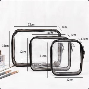 Borsa da Viaggio per Organizzare Articoli da Toeletta, Pochette Impermeabile per <span class=keywords><strong>Trucchi</strong></span>, Borsa da Toilette Femminile Portatile <span class=keywords><strong>Trasparente</strong></span> con Cerniera in PVC - Product Image 4