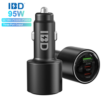 Chargeur de voiture portable ultra-rapide en alliage d'aluminium personnalisé QC3.0 95W 65W 30W Type-C avec SCP pour écouteurs et téléphone