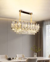Lampe de chambre, de restaurant, de salon, d'hôtel, de maison, lustres modernes, lampes suspendues, lampe suspendue en cristal de luxe avec cadre en métal doré