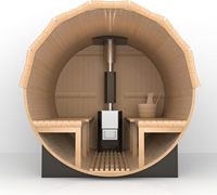 Sauna à vapeur extérieur personnalisé en forme de baril, 2 à 10 personnes, en cèdre rouge/épinette canadienne, traditionnel, 220V, certifié ETL, avec WiFi