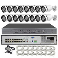 Full Color 24/7 Mic Audio 8MP Camera 4K POE NVR KIT 16CH CCTV Set