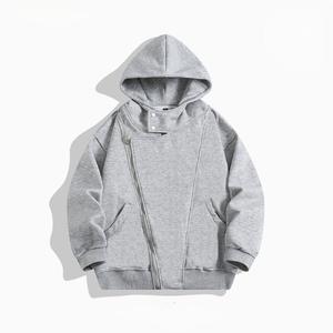 Logo imprimé pull à capuche zippé poids 500 Gsm ample décontracté hiver goutte épaule hommes à capuche - Product Image 2
