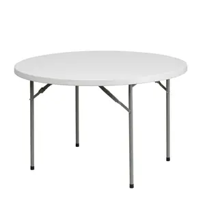 Hot Sell Ronde Catering Banket Picknick Plastic Meubels Klaptafel, Graniet Wit, Rond, 71 "Klaptafel