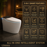 WC intelligent de luxe en céramique de haute qualité avec chasse automatique, siège chauffant, télécommande, siphon en S/P et désodorisation automatique