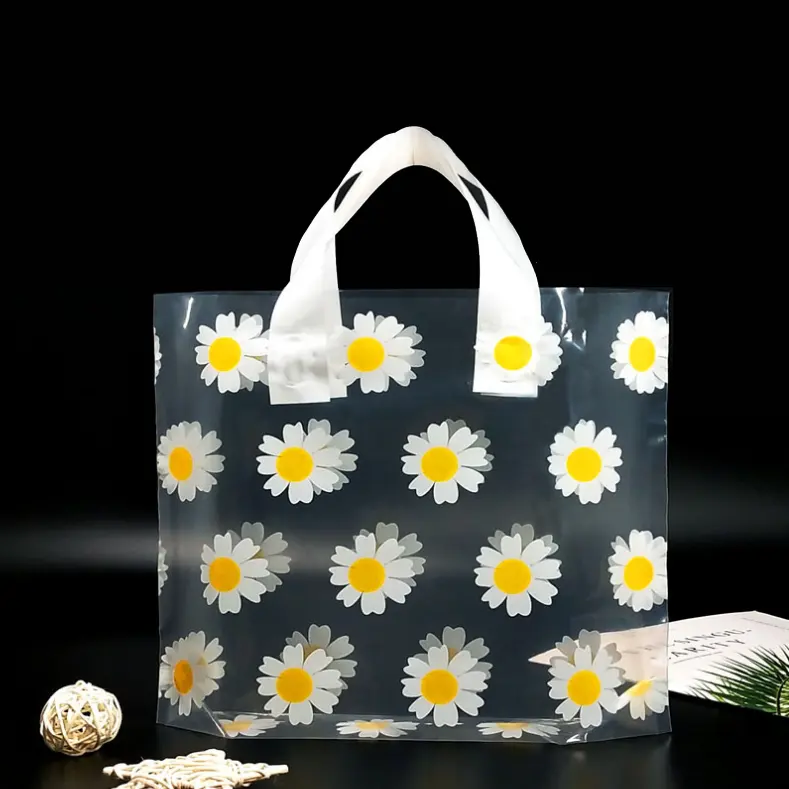 daisy series plastic products shopping mini jewelry bags for packaging and transparent or frosted custom poly bags