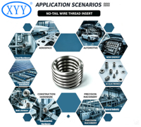 Tangless Wire Thread Insert Stainless Steel No Tang Design Thread Reinforcement Fastener Tangless Wire Thread Insert