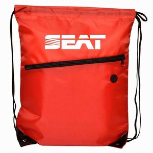 Custom Drawstring <b>Bag</b> with Zipper Pocket - Product Image 4