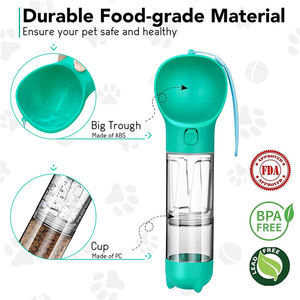 Garrafa de água portátil 4 em 1, alimentador de animais portátil para viagem ao ar livre, cão e gato, com recipiente para comida, venda imperdível - Product Image 5