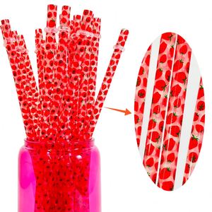 Party Family Supply Strawberry Watermelon Halloween Printed Plastic <b>Straw</b> <b>for</b> 40Oz 16Oz Glass Can and Straight Tumblers - Product Image 3