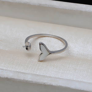 Anillo de Plata S925 con Diseño de Cola de Pez y Perla Abierta de 5-7mm para Mujer, con Accesorios de Larga Duración 3871, Joyería Femenina DIY - Product Image 3