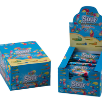 Groothandel Grappige Fruitige Import Veganistische Snoepjes Cadeau Snoep Voor Kinderen Topdoos Snoepjes Verpakking Kleur Zuur Snoep Taai Regenboog Snoep
