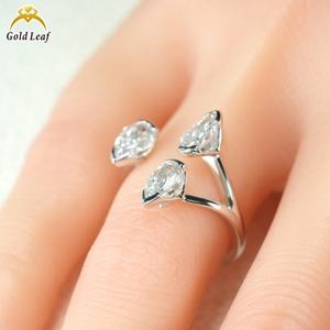 Anillo Fino de Plata de Ley 925 con Piedra de Moissanita de 1ct 2ct 3ct D VVS, Joyería Goldleaf Personalizada para Bodas y Fiestas - Product Image 3