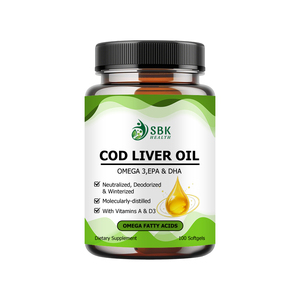 Gélules d'huile de foie de morue oméga-3 de haute qualité pour la récupération musculaire, le soutien cardiaque et immunitaire, avec vitamine A - Product Image 1