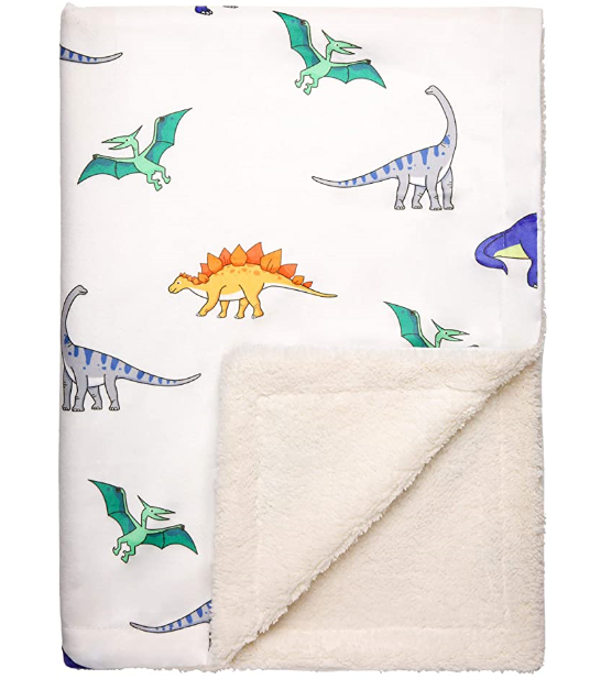 Baby Blanket Dinosaur Printed Warm Soft Fleece Blanket for Newborn Gift