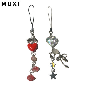 Sweet and Playful Girl Style PVC Lanyards Exquisite Love Crystal Phone Chain Pendant Accessories